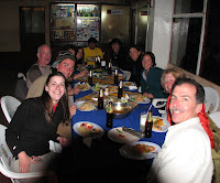 Dinner with beer! We need it because we survived Dead Woman's Pass. But we have to get up at 4 a.m. tomorrow....