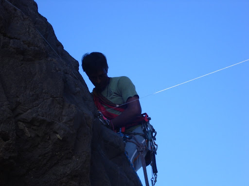 Rope fixing on the Telbaila wall