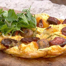 Chorizo, Potato & Green Chile Omelet