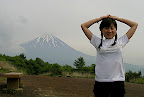 Aya before Mt. Fuji from the 3rd peak of Ashiwadayama