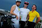 UK Mike, Canadian Mike, and Jason cycling near Haneda Airport