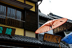 Umbrellas traditional and modern in Kawagoe, Japan
