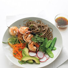 Soba Noodles with Grilled Shrimp and Orange Dipping Sauce