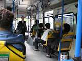 Inside a city bus in Seoul