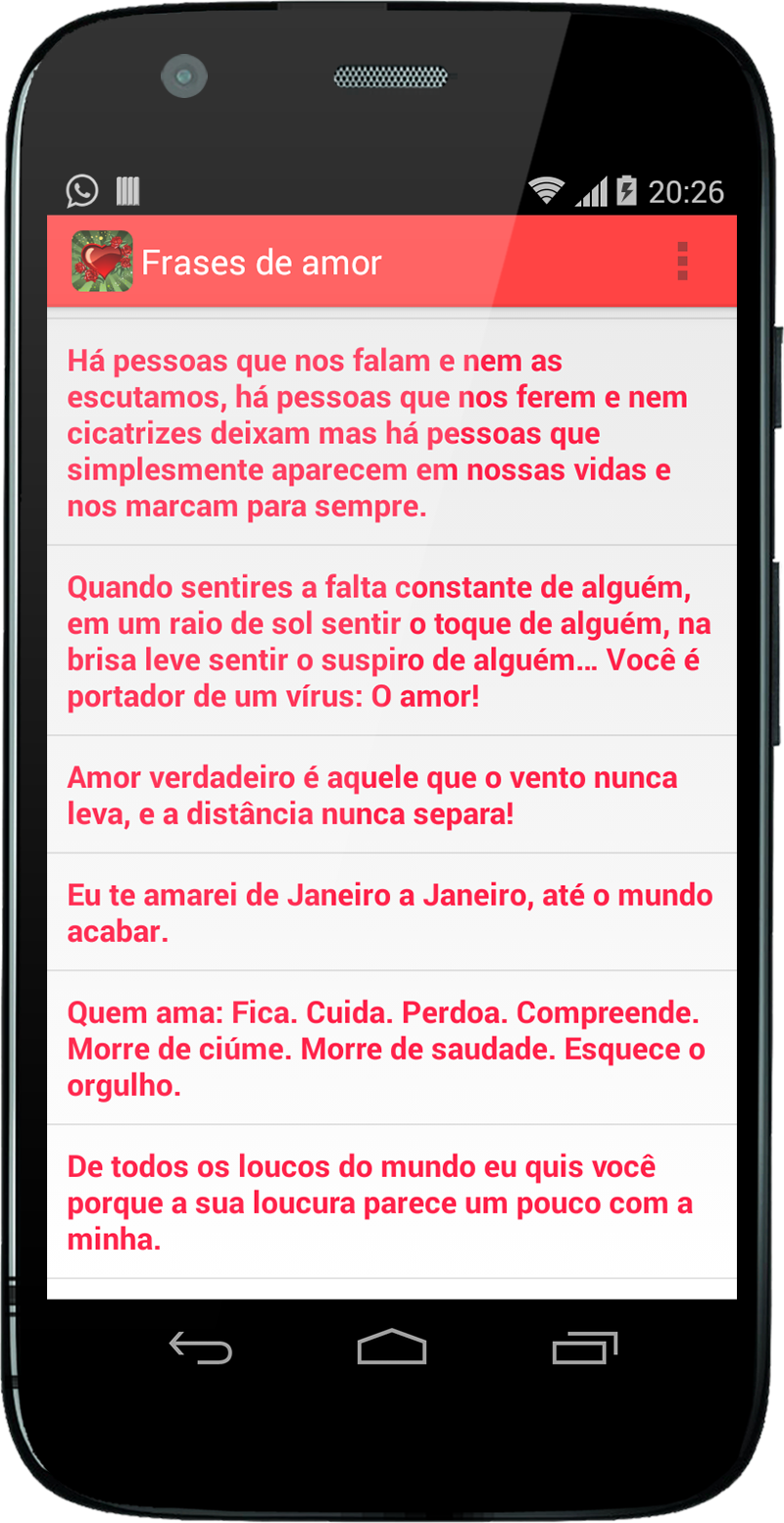 Android application Frases e Mensagens de AMOR screenshort