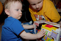 Sam's 1st Bday &ndash; Sam tries out his present from the Colemans.