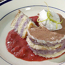 Blue Potato Custard with White Cake