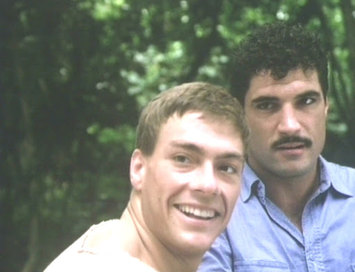 jean-claude van damme and eric sloane with a mustache from the movie kickboxer