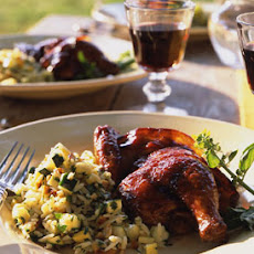 Bacon-Wrapped Cornish Hens with Raspberry Balsamic Glaze