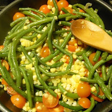 Sweet Corn, Green Bean and Cherry Tomato Salad