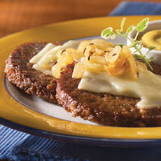 Cheesy Sauteed Onion Burgers