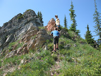 One of Several rocky outcrops to negotiate