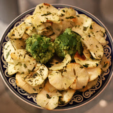 Cilantro Lime Yucca Chips With Guacamole