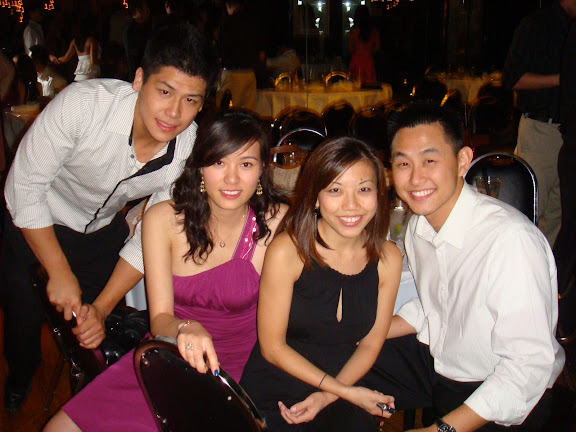the four of us near the end of the banquet.