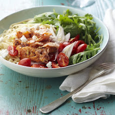 Warm Salmon and Arugula Pasta Salad