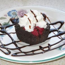 Flourless Chocolate-Raspberry Cakes