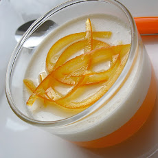 Vanilla panna cotta on clementine Amaretto gelee