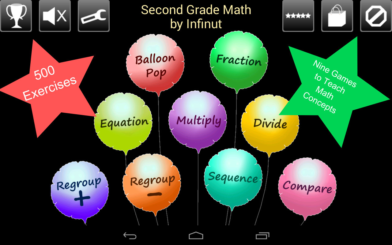 Android application Second Grade Math screenshort