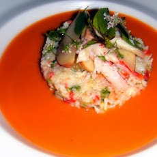Cold Tomato Soup with Fresh Crab Gazpacho Relish