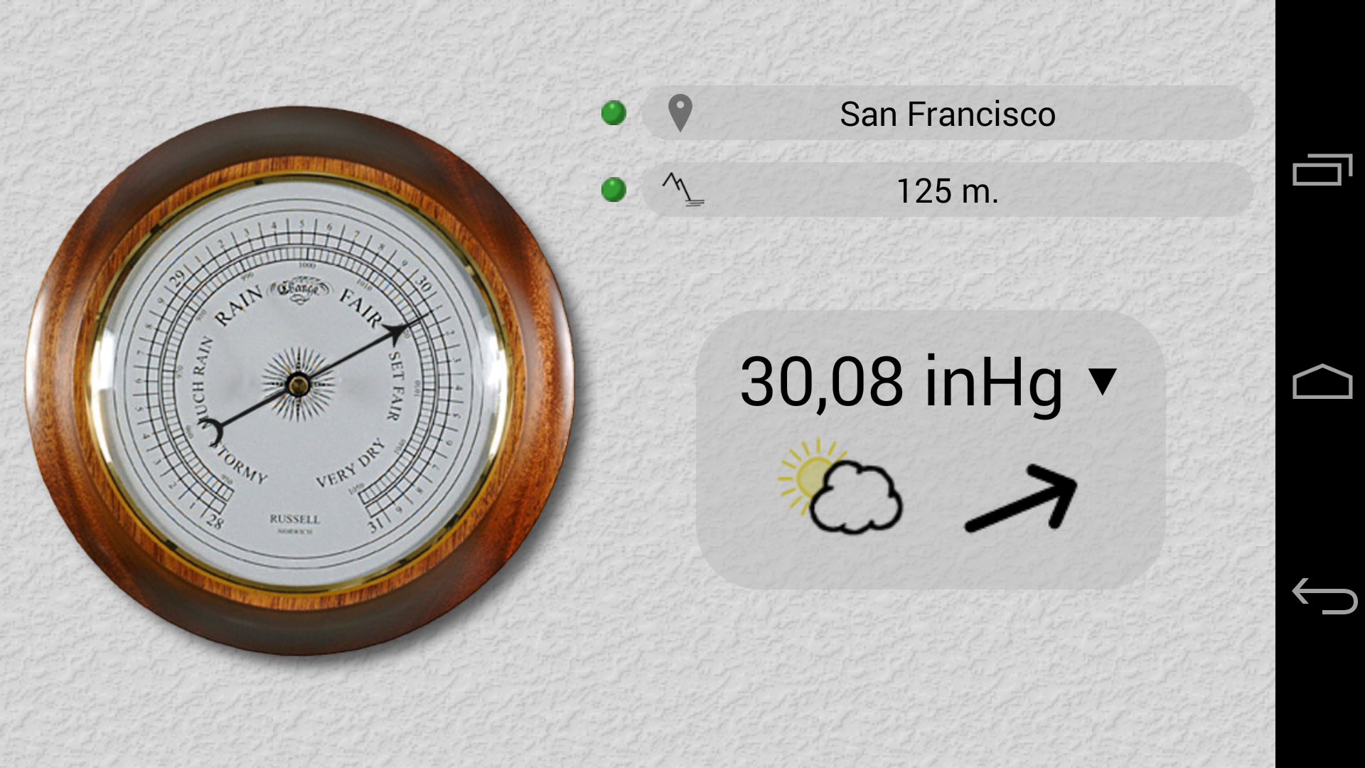 Android application Accurate Barometer PRO screenshort