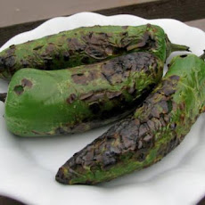 Roasted Fresh Chilies Like Poblanos Jalapenos Bell Peppers..