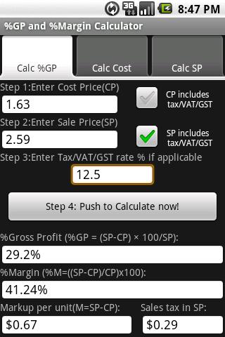 Free Gross Profit Margin Calc