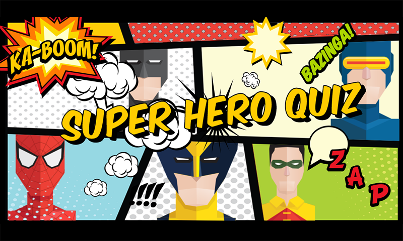 Android application Super Hero Quiz screenshort