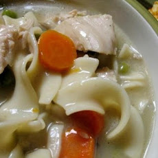 Lazy Slow Cooker Creamy Chicken Noodle Soup