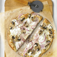 Thinnest Crust Pizza with Ricotta and Mushrooms