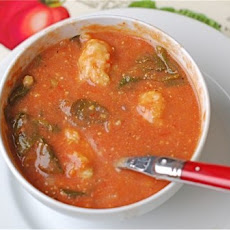Slow-Cooker Sausage & Spinach Soup with Cornmeal Dumplings