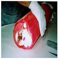 The art of Japanese kumi ame (rolled candy). The candies start as a large roll that is worked down to a long, narrow roll, and then sliced into small pieces.