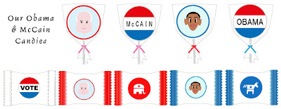 Illustrations of each of our political candy designs