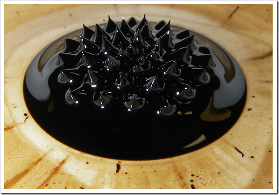 ferro fluid dancing moving metal sculpture