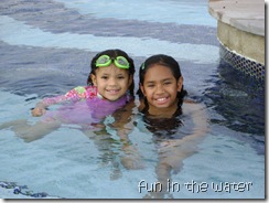 sisters swimming