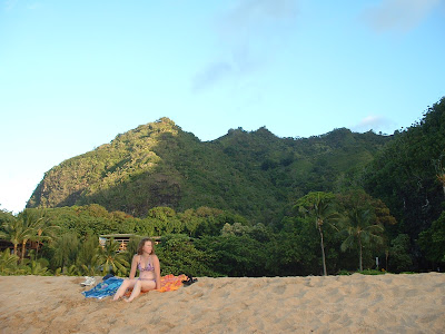 Andrea watching the sun start to set.