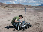 Keegan Gartner working on the the rover