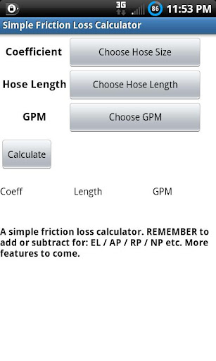 Friction Loss Calculator