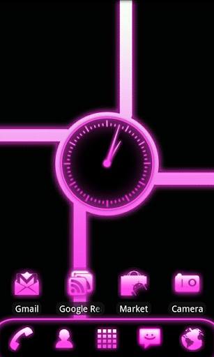 Pink Glow Clock Widget