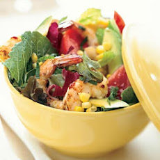 Summer Garden Salad with Chili-Garlic Shrimp