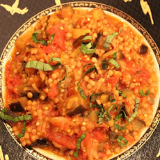 Eggplant and Tomato Sauce with Israeli Couscous