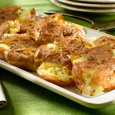 Garlic Smashed Potato Cakes