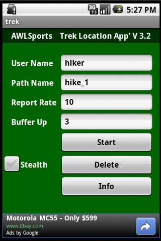 The Trecker Trek Tracker App.