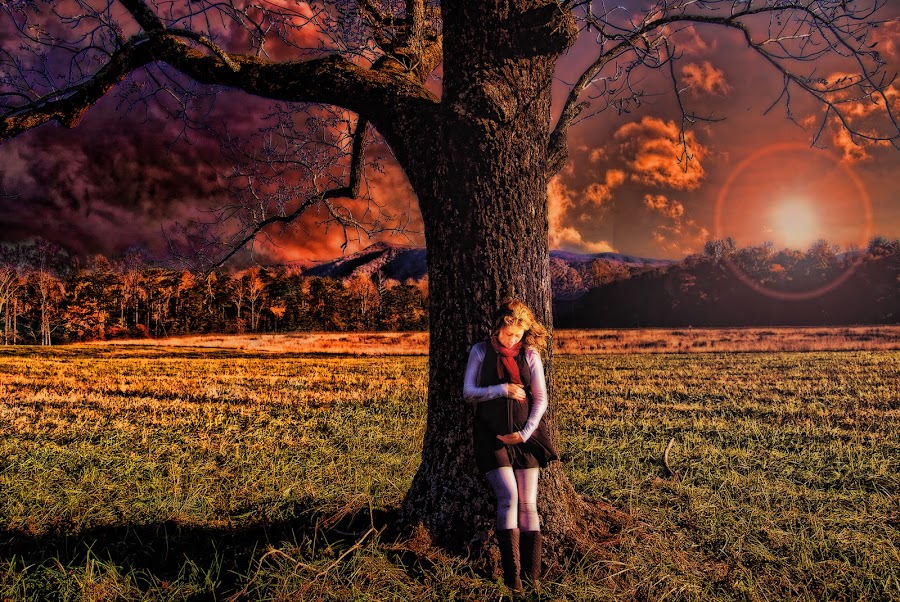 The Fire of a Mother's Love by Bobbie Clark - People Fine Art ( maternity, sky, fine art, landscape, people )