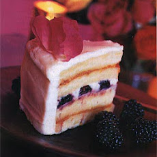 Wedding Cake with Blackberries and Roses