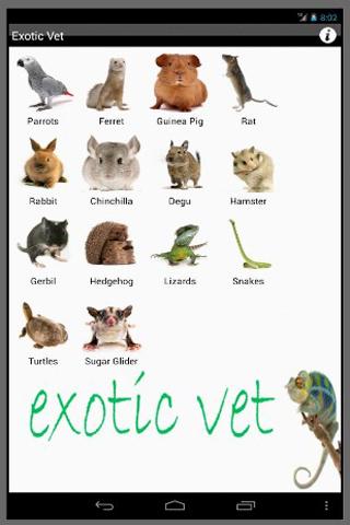 Android application Exotic Vet Guide screenshort