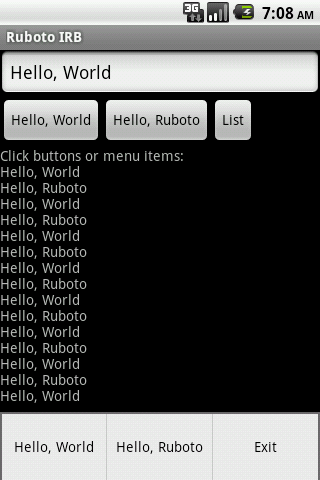 Ruboto IRB Ruby on Android