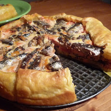 Tomato quiche with sardines