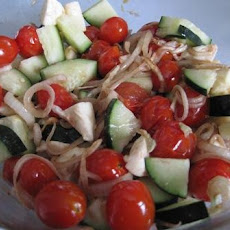 Roasted Tomatoes, Onions, With Mozzarella & Cucumbers