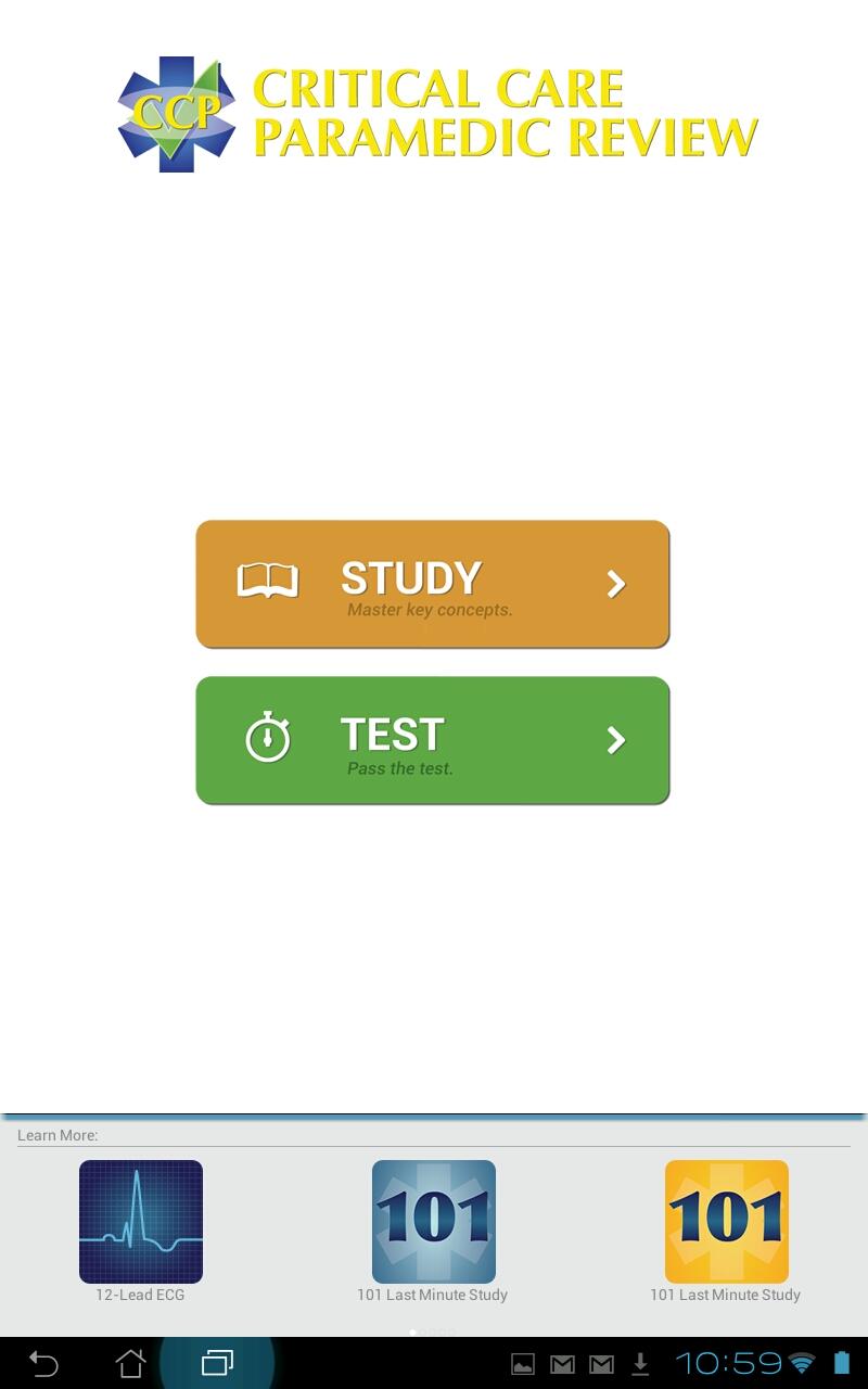 Android application Critical Care Paramedic Review screenshort
