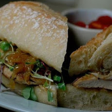 Chicken Breast Sandwiches with Caramelized Onions, Watercress, and Paprika Aïoli
